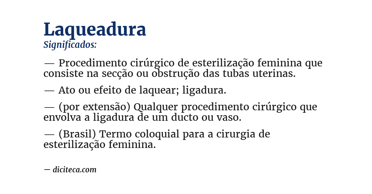 Significado de laqueadura