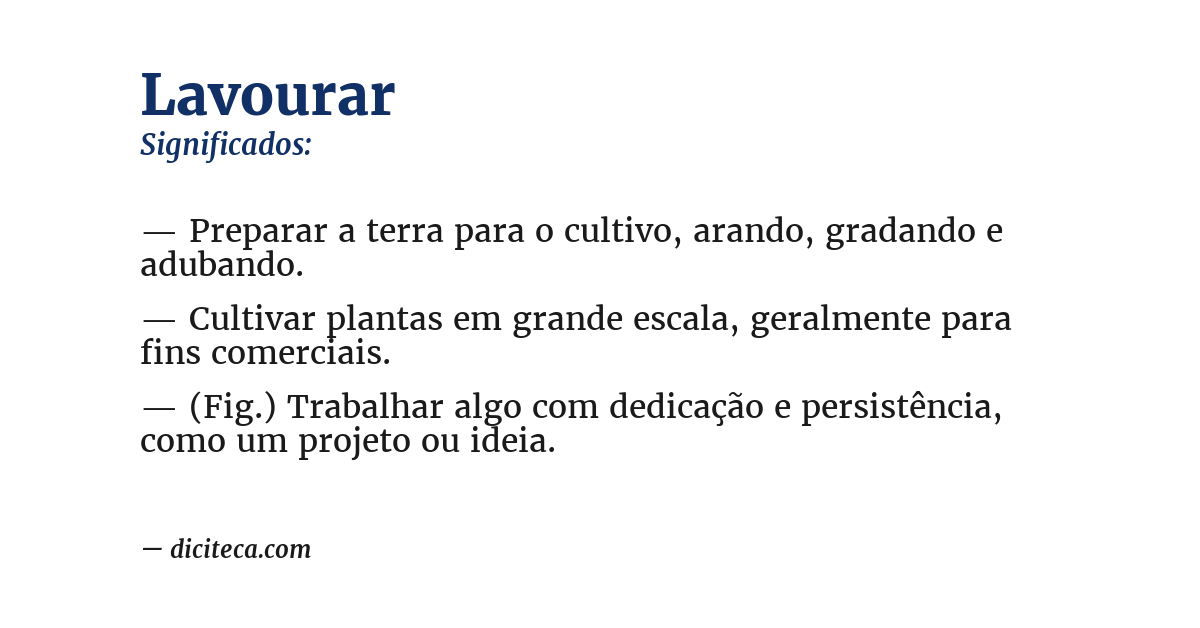 Significado de lavourar