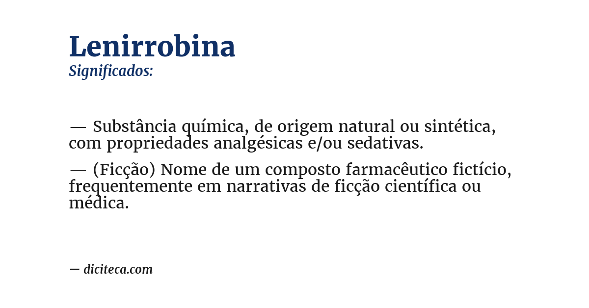 Significado de lenirrobina