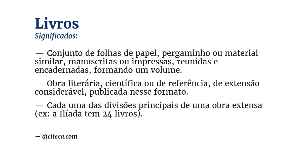 Significado de livros