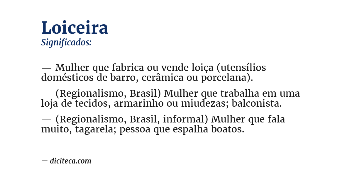 Significado de loiceira