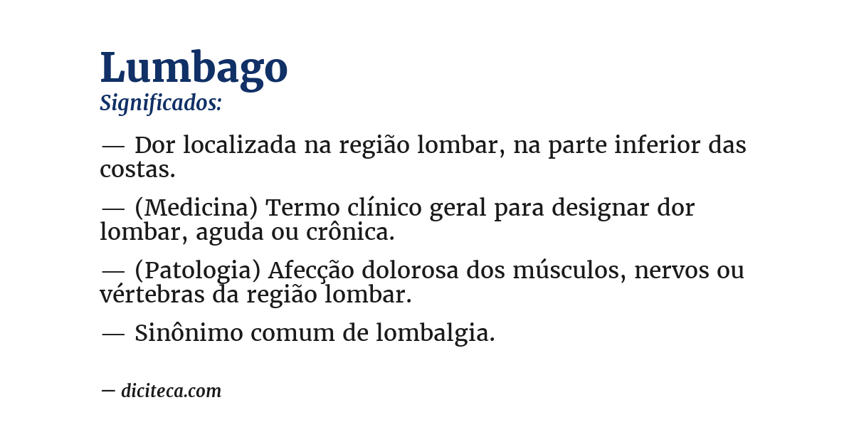 Significado de lumbago