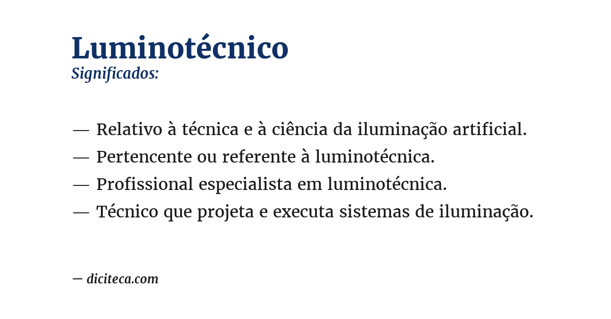 Significado de luminotécnico