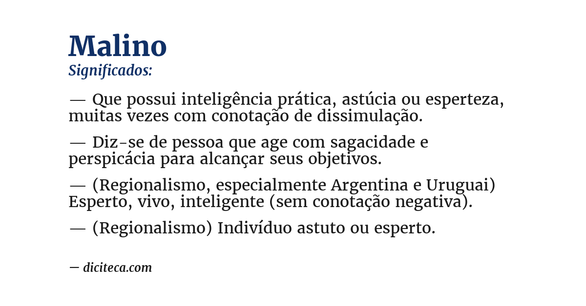Significado de malino