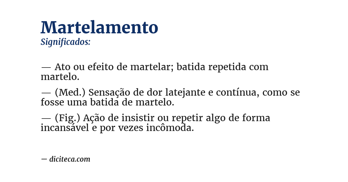 Significado de martelamento