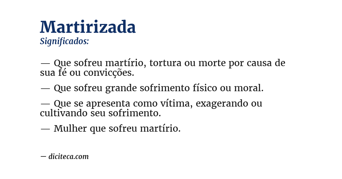 Significado de martirizada