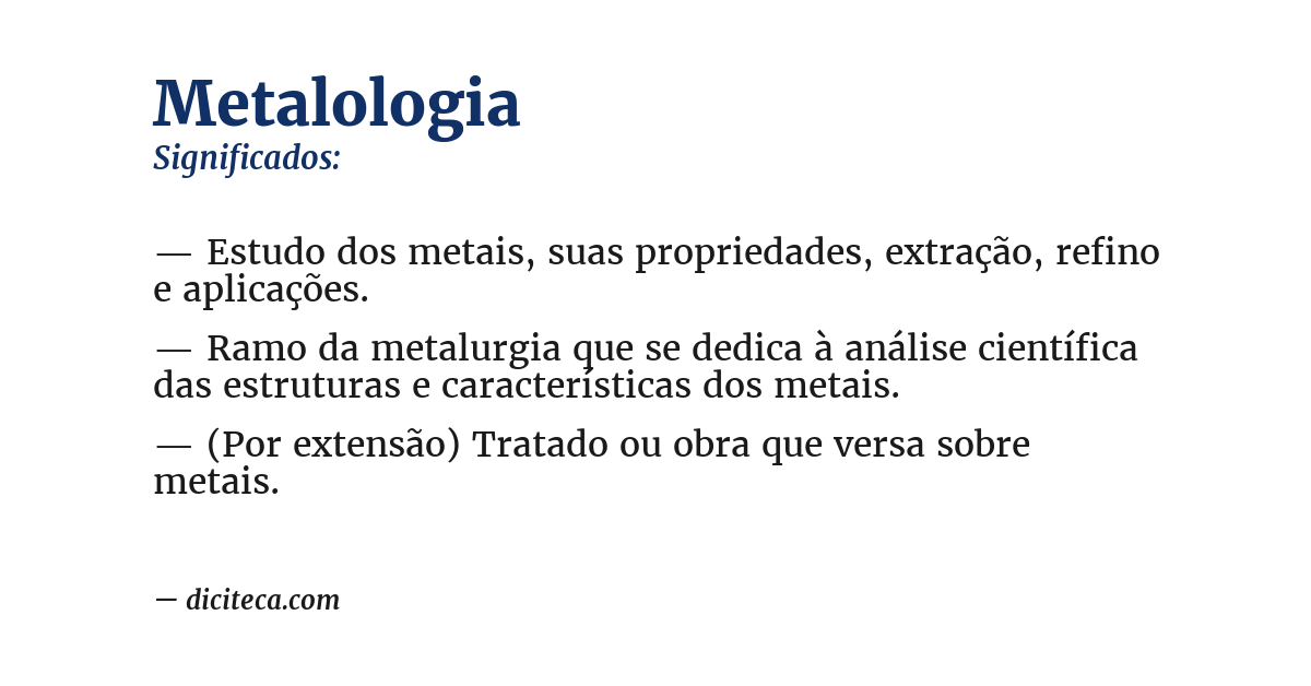 Significado de metalologia