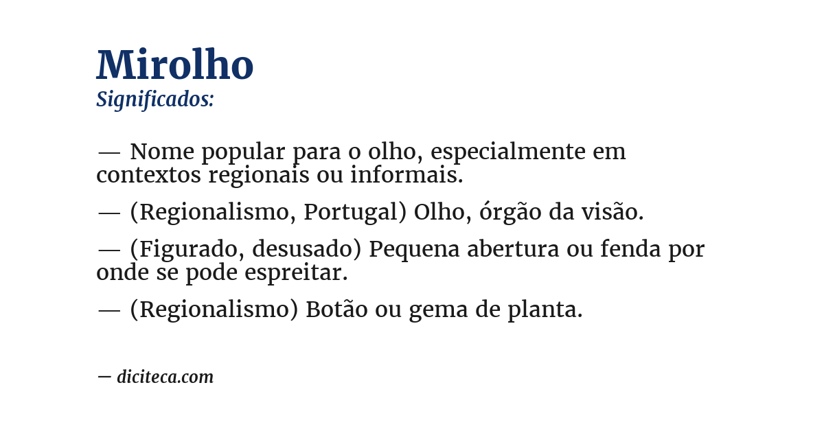 Significado de mirolho