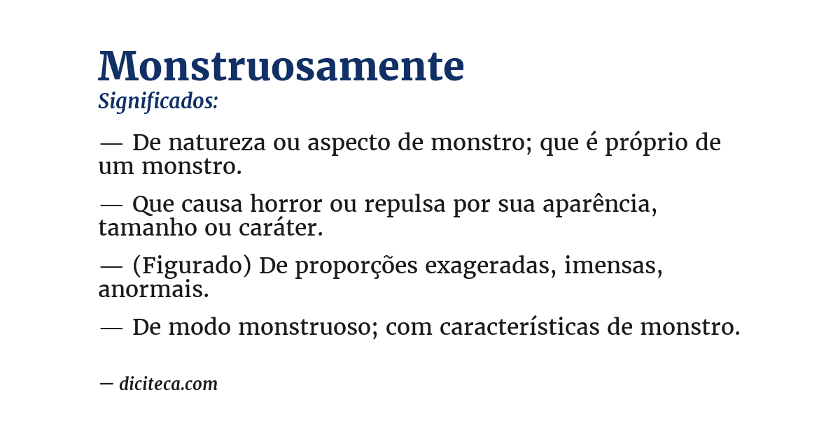 Significado de monstruosamente