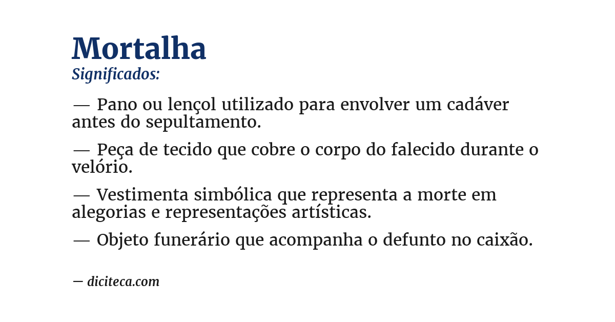 Significado de mortalha