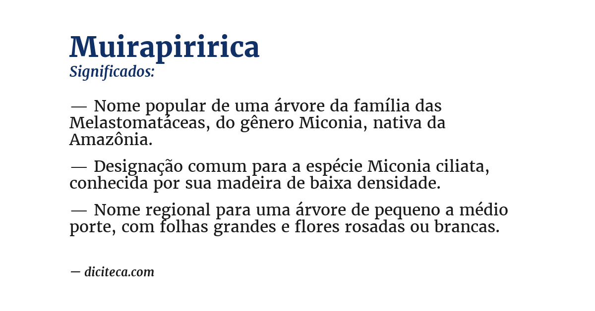 Significado de muirapiririca