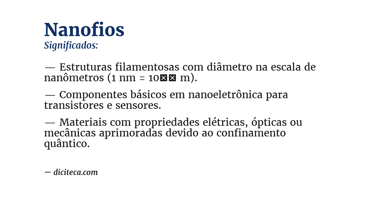 Significado de nanofios