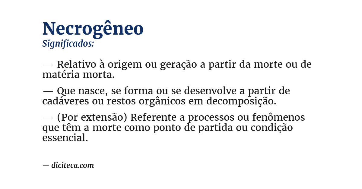 Significado de necrogêneo