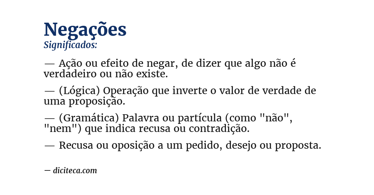 Significado de negações