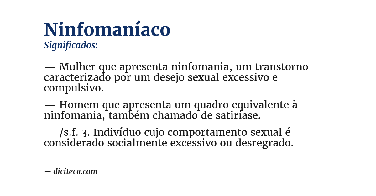 Significado de ninfomaníaco