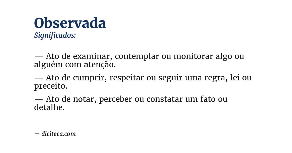 Significado de observada