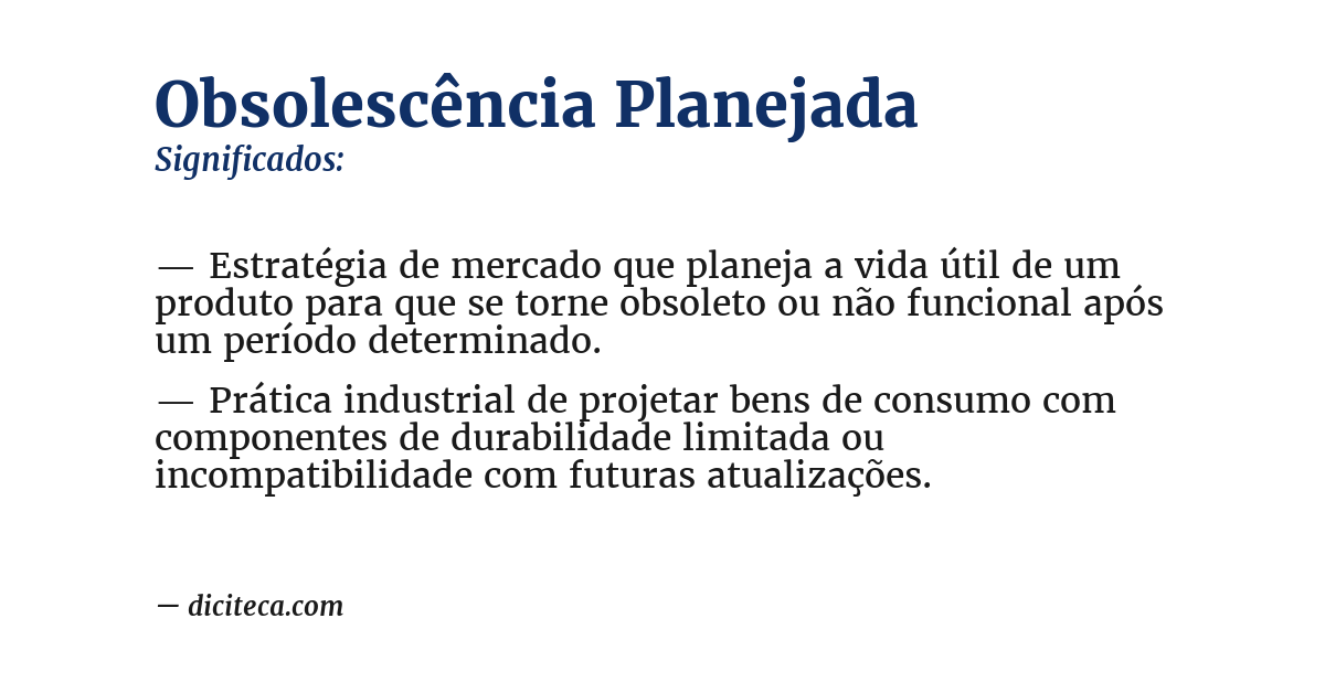 Significado de obsolescência planejada