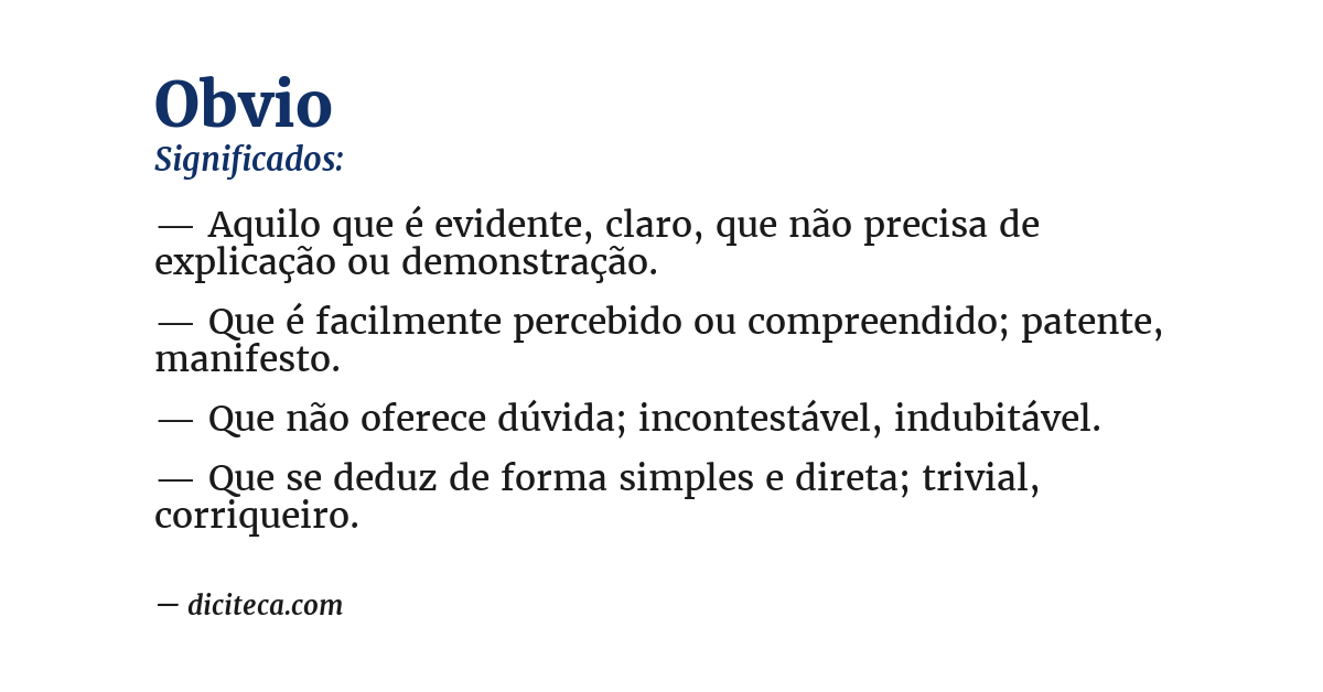 Significado de obvio