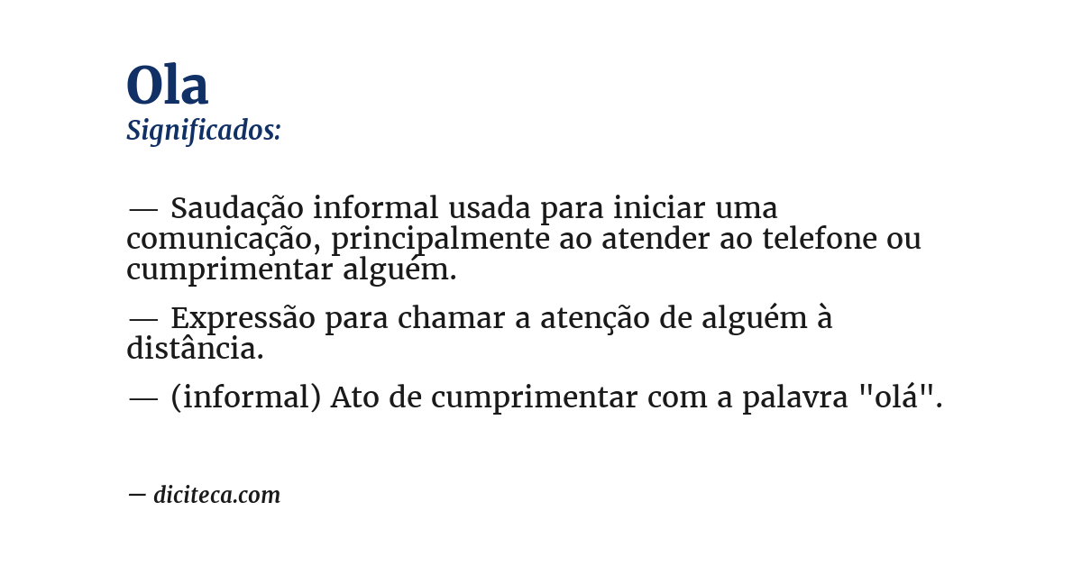 Significado de ola