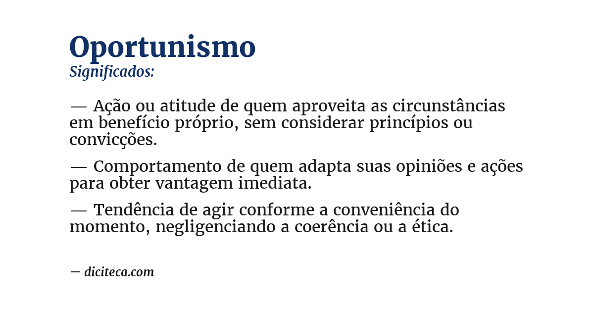 Significado de oportunismo