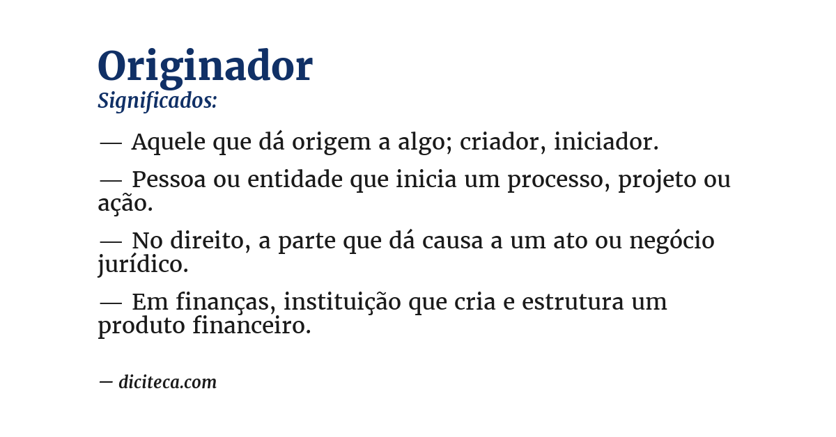 Significado de originador