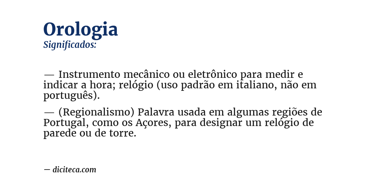 Significado de orologia
