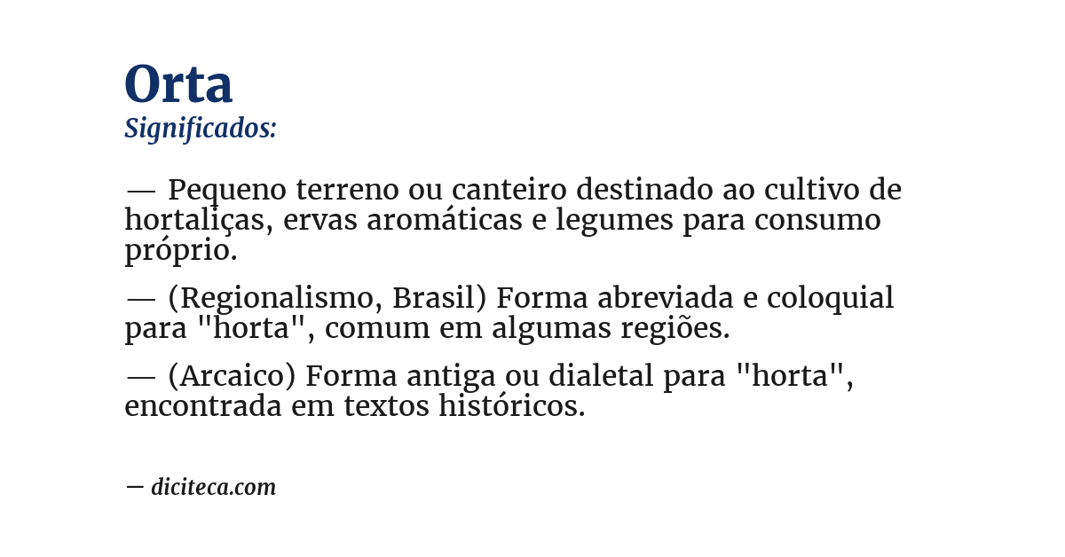 Significado de orta