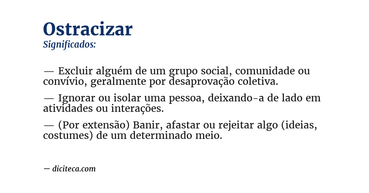 Significado de ostracizar