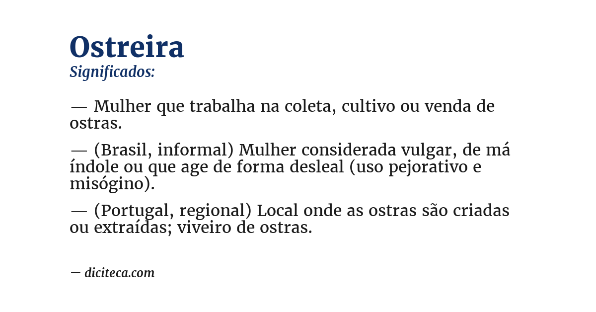 Significado de ostreira
