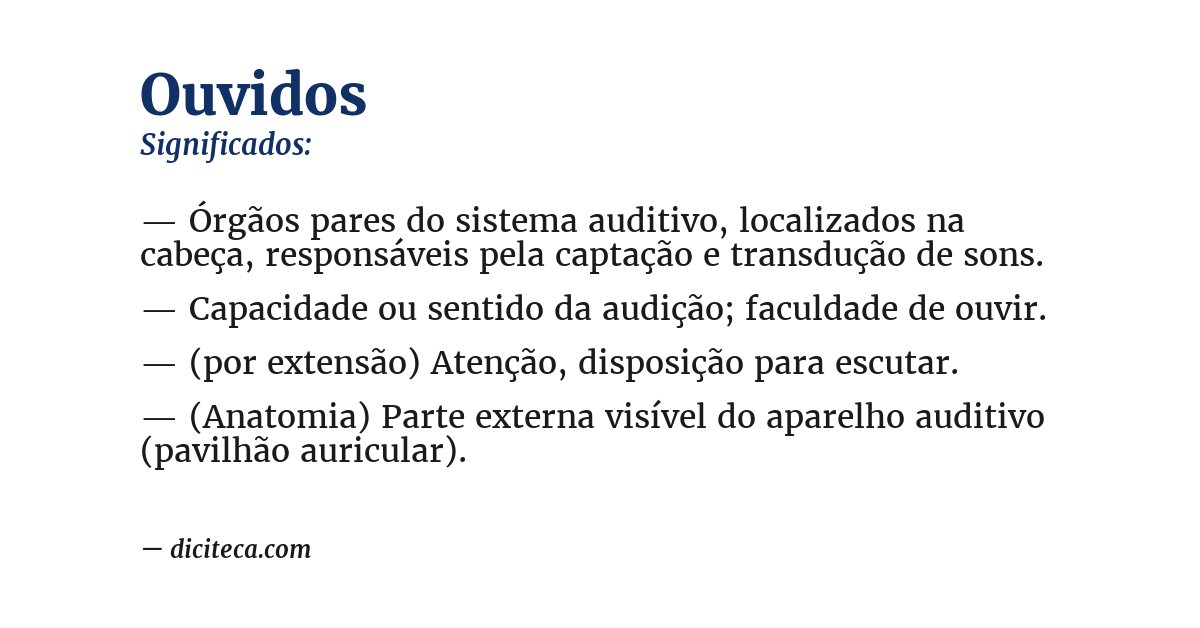 Significado de ouvidos