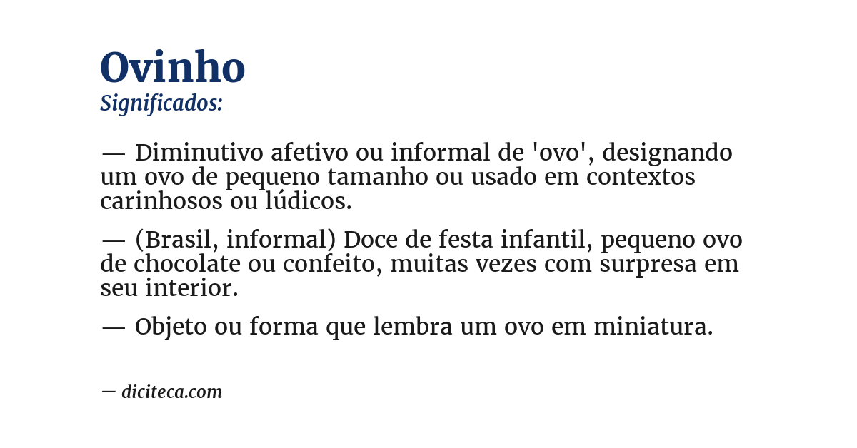 Significado de ovinho