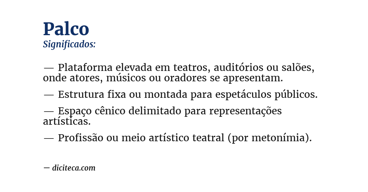Significado de palco