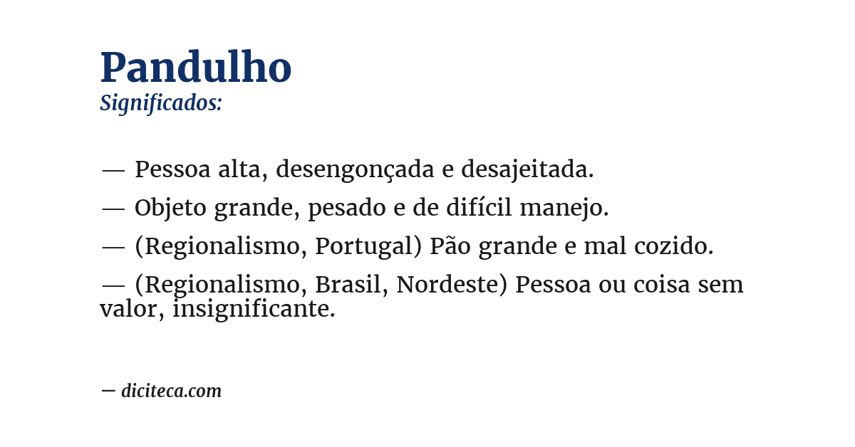 Significado de pandulho