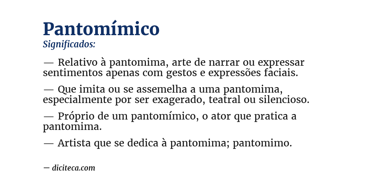 Significado de pantomímico