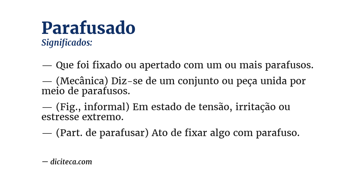 Significado de parafusado
