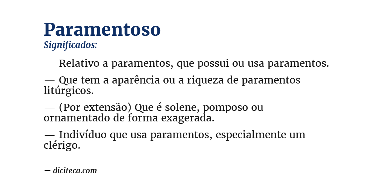Significado de paramentoso