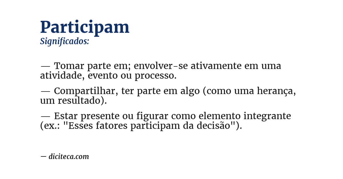 Significado de participam
