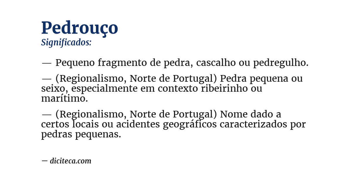 Significado de pedrouço