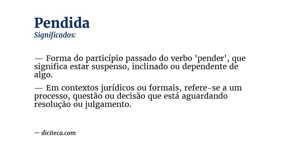 Significado de pendida