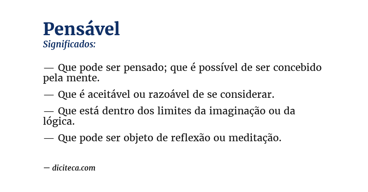 Significado de pensável
