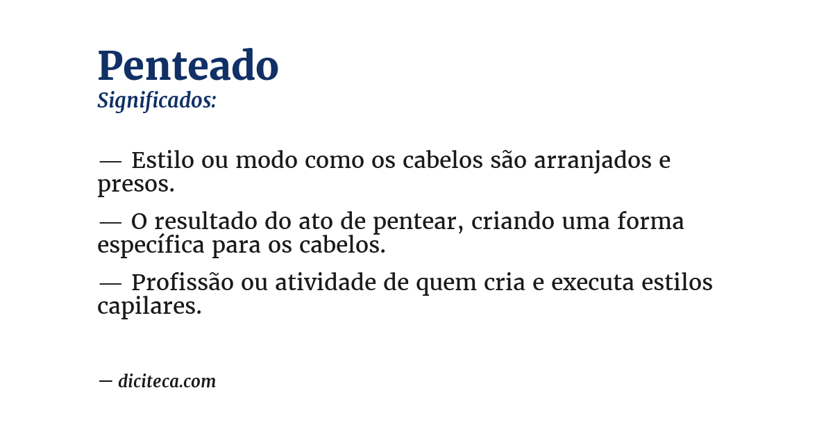 Significado de penteado