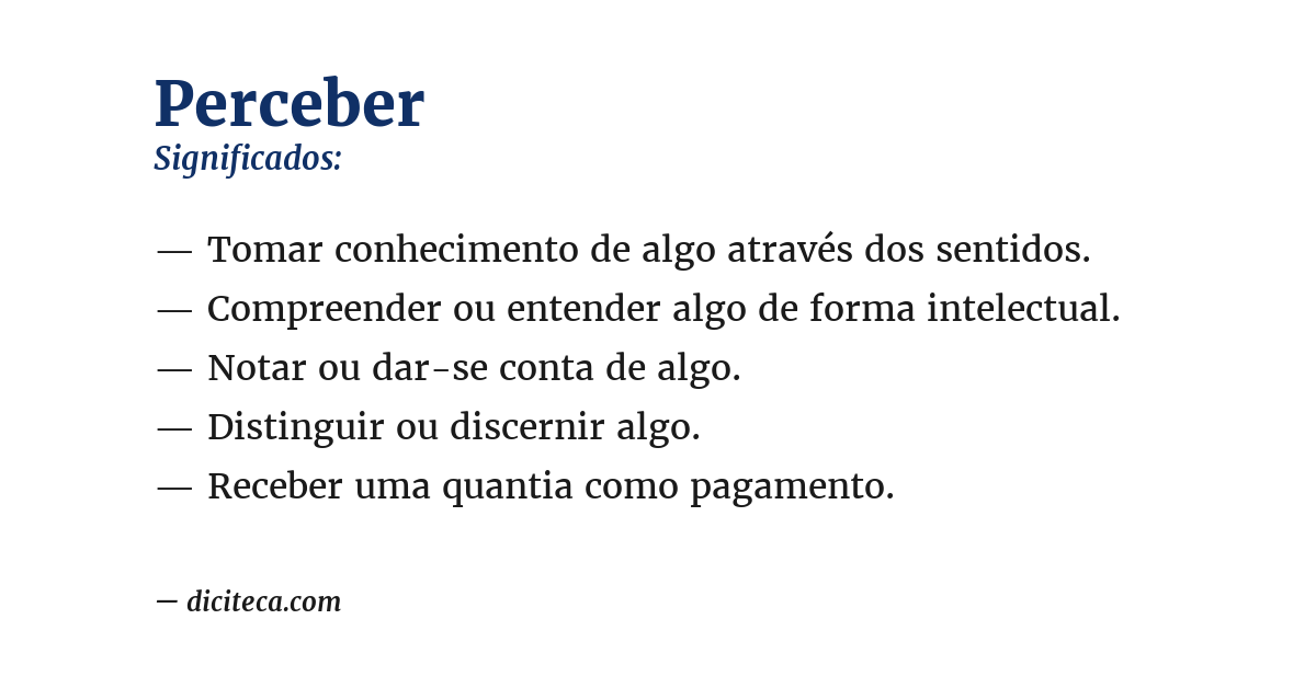 Significado de perceber