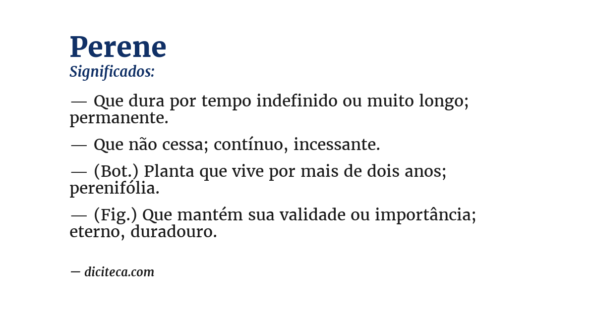 Significado de perene