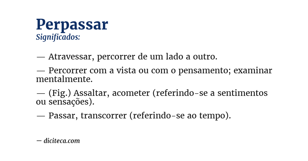 Significado de perpassar