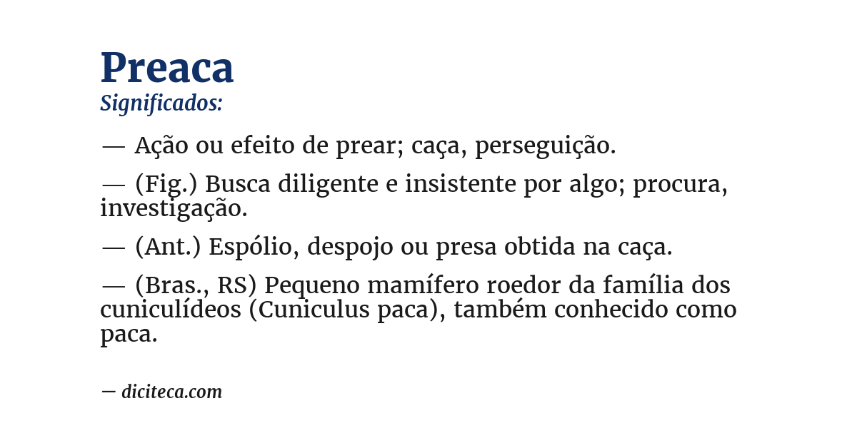 Significado de preaca