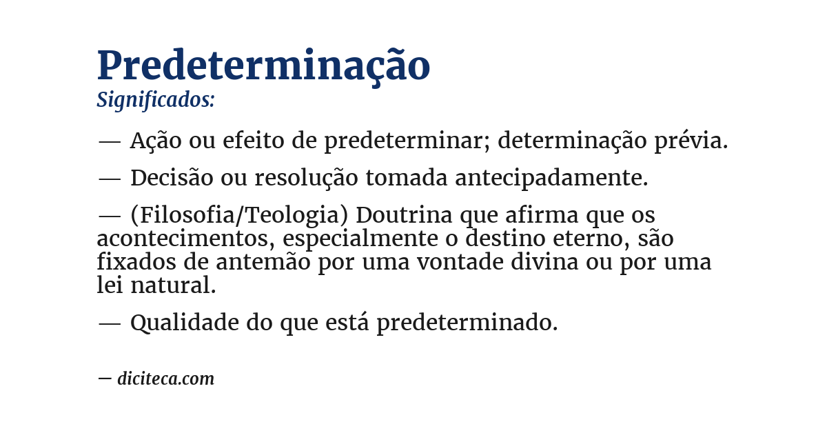 Significado de predeterminação