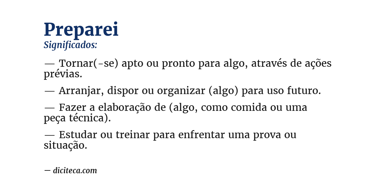 Significado de preparei