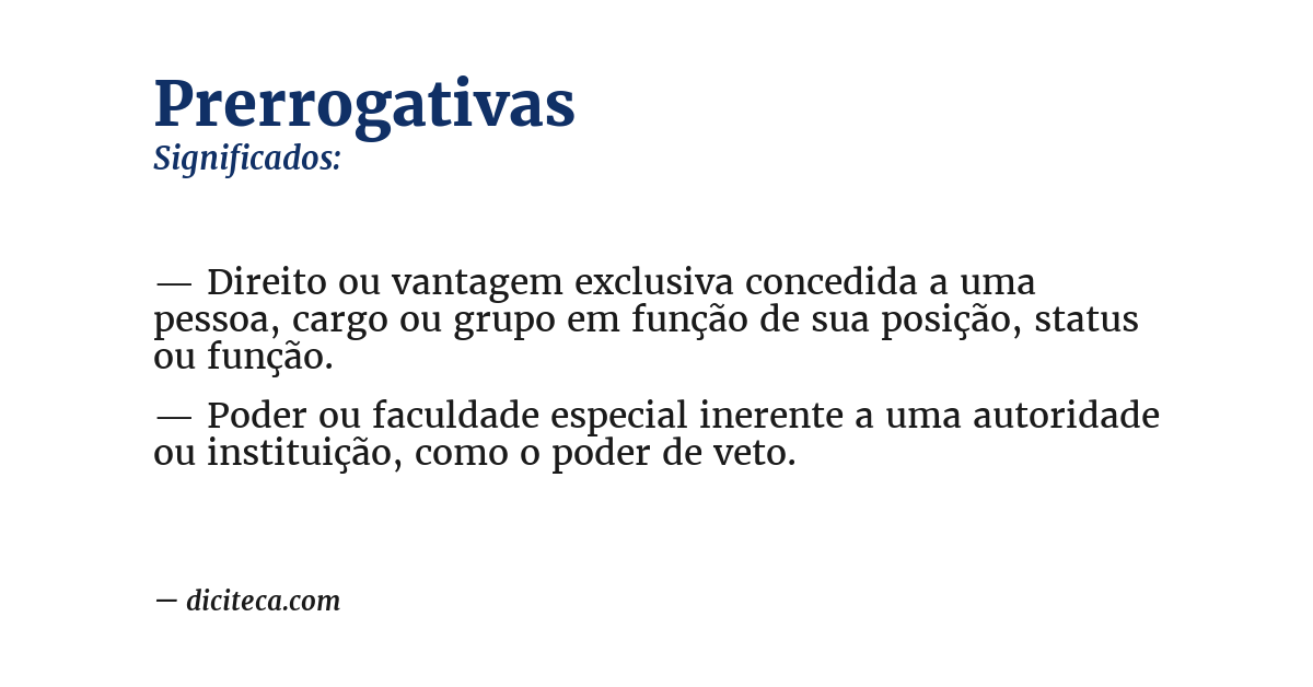 Significado de prerrogativas