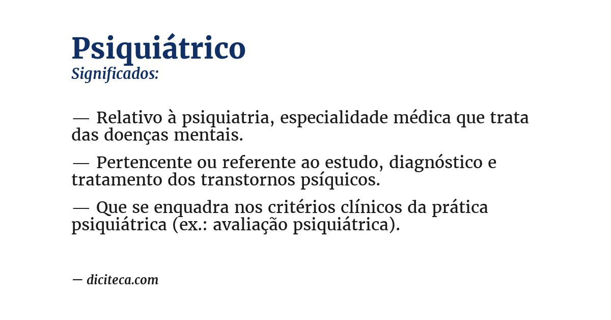 Significado de psiquiátrico