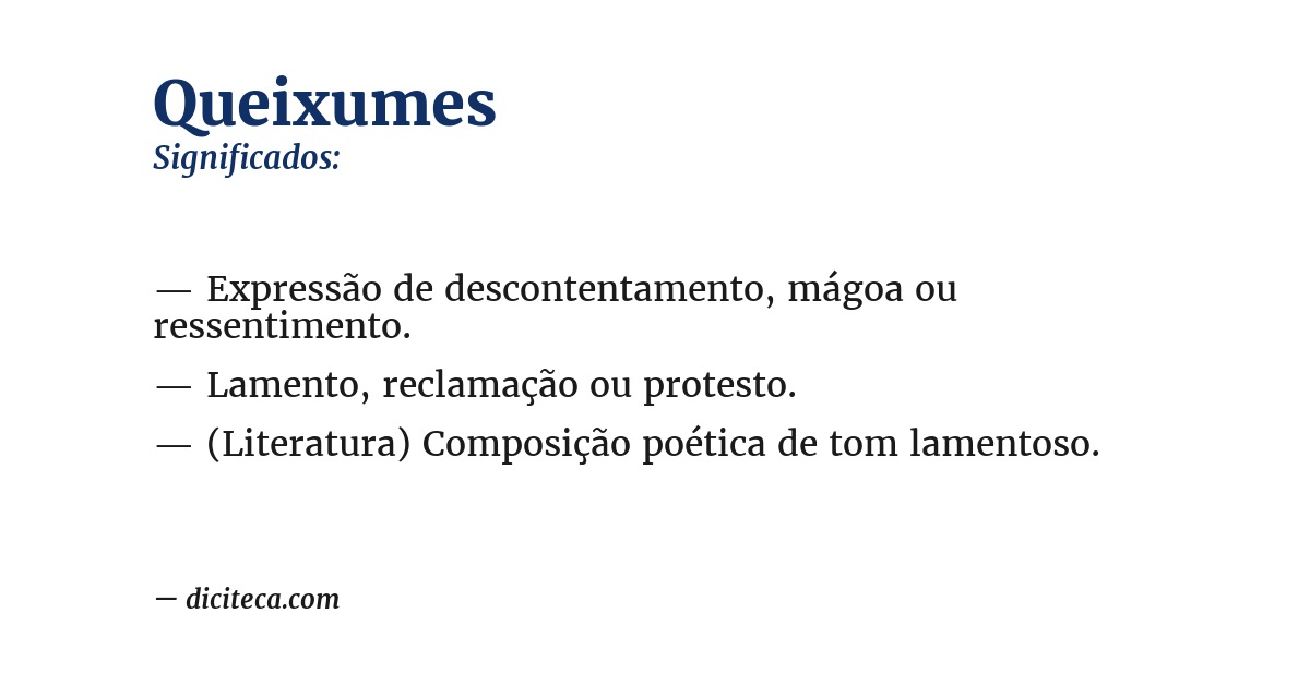 Significado de queixumes